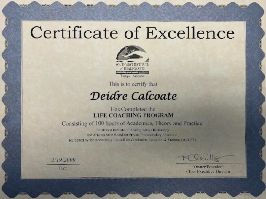 Awards and Certifications - Life Coaching Program Completion
